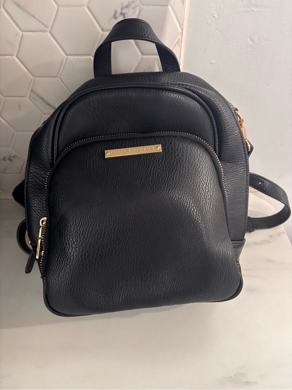 Poppy & Peonies Black Mini on the Fly Backpack with minor flaws